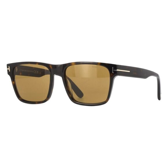 New TOM FORD Calder Havana Square FT1205/S 52E Sunglasses Women - Picture 1 of 4